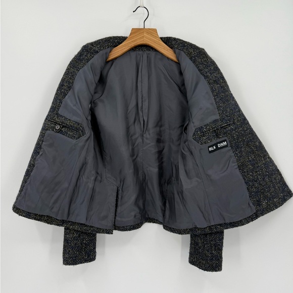 BLK DNM Tweed Double Breasted Wool Blend Blazer Size S - Picture 9 of 11